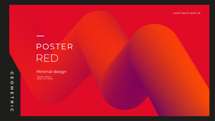 Wall Mural - Red background with gradient wave. Geometric flow shape. Modern abstract banner design.
