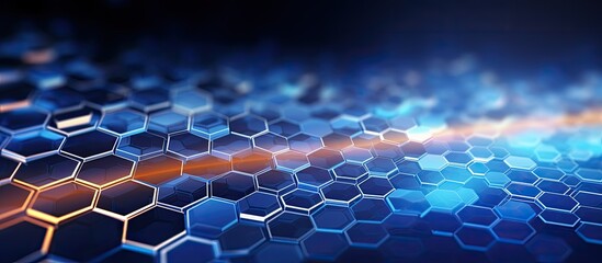 Poster - abstract high speed technology motion blur on digital graphs and hexagon grids