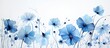 Blue flowers with paint With copyspace for text