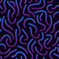 Poster - Purple and blue gradient curved lines isolated on white background. Transparent Bold Squiggles.