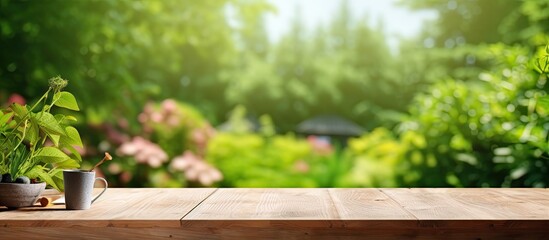 Poster - Outdoor summer grilling in a garden with a table and space for decoration