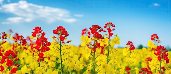 Sticker - Stunning countryside scene with a vibrant flower field in June