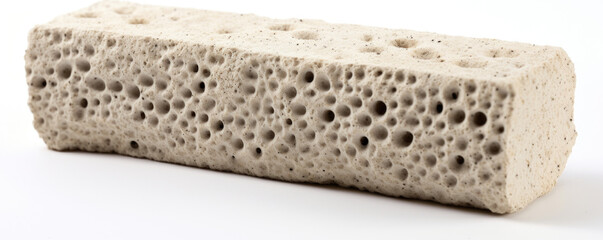 Wall Mural - Texture of a pumice stone with a porous surface, covered in tiny pores that give it a spongy feel. Its light weight and ability to float on water make it ideal for use in baths and showers.