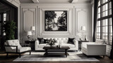 Sophisticated Interior in B&W. A stylish and sophisticated interior captured in black and white.