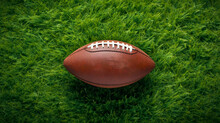 Ready For Gridiron Action. A Football Ready For Gridiron Action On The Field
