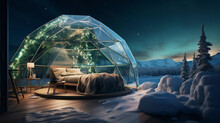 Icy Elegance: Cozy Igloo Haven. Embrace Icy Elegance In This Cozy Igloo