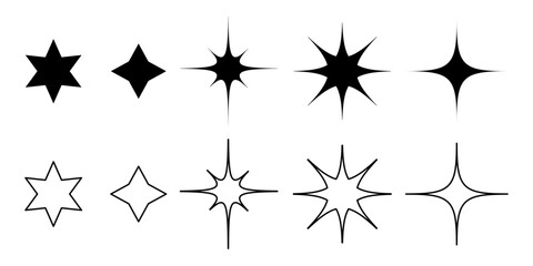 Wall Mural - Stars icons. Stars collection. Stars black. Vector illustration Vector illustration. EPS 10.