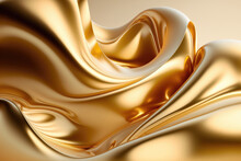 Gold Wave Liquid Flowing Metallic Background