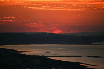 Sticker - A touching moment of sunrise. Background material of the mystery of the universe.