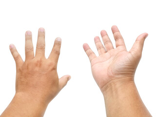 Man hand, transparent background