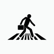 Man Cross Walk Icon. Trespassing People Illustration As A Simple Vector Sign.  Trendy Symbol for Design and Websites, Presentation or Apps Elements. 