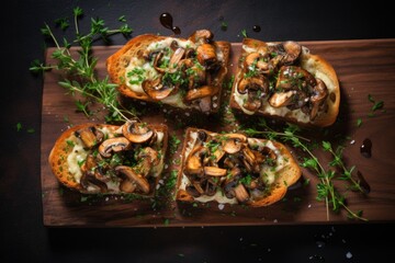 Wall Mural - Mushroom Toasts background	