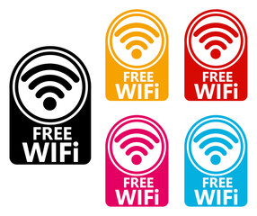 Wall Mural - Set collections free wifi icon. Free internet service sign design Vector illustration