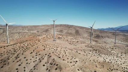 Wall Mural - Aerials of wind turbines near Palm Springs