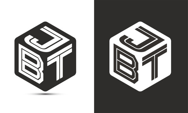 JBT letter logo design with illustrator cube logo, vector logo modern alphabet font overlap style.