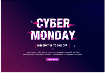 Wall Mural - Glitch futuristic Cyber Monday banner template