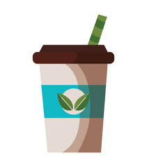 Poster - reusable coffee cup with straw