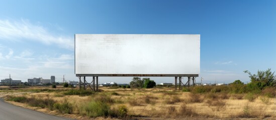 Canvas Print - Empty billboard prepared for fresh advertising With copyspace for text