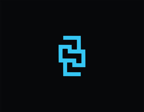 3d letter s logo illustration, S monogram with black background 
