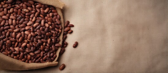 Aufkleber - copy space image on isolated background with burlap sack containing adzuki beans