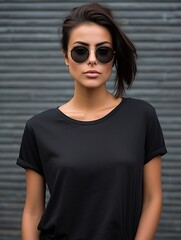 t-shirt mockup with model