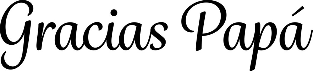 Wall Mural - digital png illustration of gracias papa text on transparent background