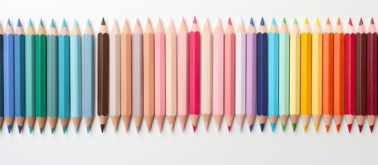 Aufkleber - The isolated pastel background Copy space is filled with color pencils