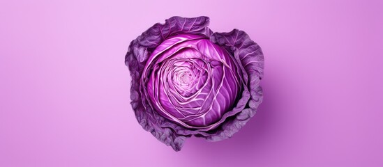 Poster - Red cabbage alone on isolated pastel background Copy space