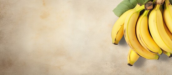 Poster - Raw banana isolated pastel background Copy space