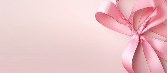 Poster - copy space image on isolated background with a single pink ribbon