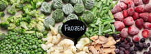 A Set Of Foods For The Winter. Various Of Frozen Vegetables And Berries