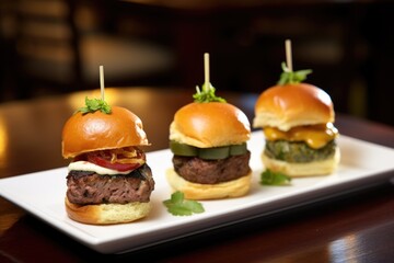 Wall Mural - trio of mini slider burgers