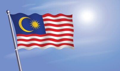 Wall Mural - Malaysia flag with Sly sun in blue background