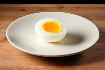 Sticker - half a boiled egg on a full dinner plate