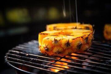 Wall Mural - pineapple delicately balanced on home barbecue grill