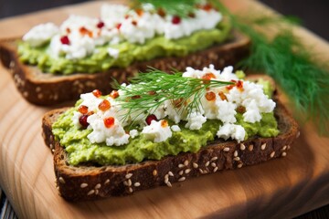 Wall Mural - close-up of a rustic avocado toast