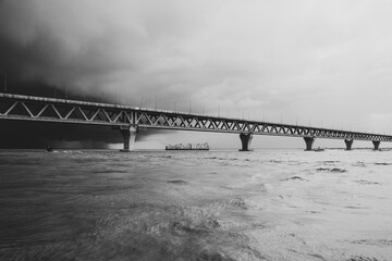  Most extensive Padma bridge photography under the dark cloudy sky