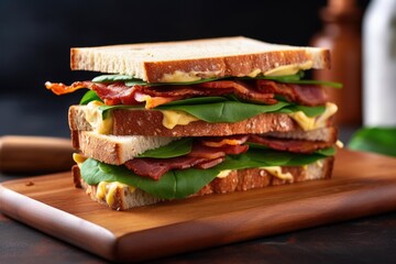 Sticker - close-up of a sandwich with crispy bacon and avocado slices