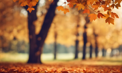 Aufkleber - Abstract autumn foliage bokeh backdrop