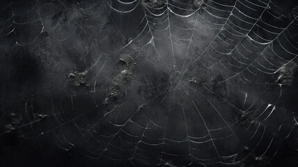 Wall Mural - Spider webs on a black background