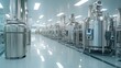 Pharmaceutical factory, Production line in pharmaceutical factory.