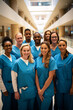 © Saran - A United Front in Healthcare  Medical Staff Team, a Harmonious Blend of Doctors and Nurses, Standing Together in a Hospital Setting