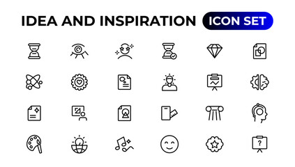 Wall Mural - Idea and inspiration outline icons collection.Outline icon.