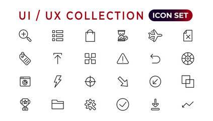 Poster - mega set of ui ux icon set, user interface iconset collection.set of thin line web icon set, simple 