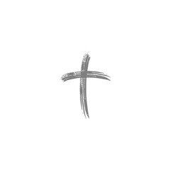 Poster - Christian cross paint line icon isolated on transparent background