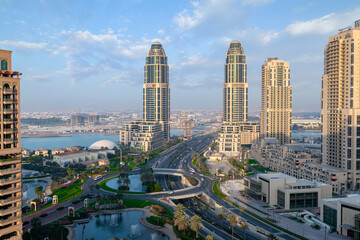 Aerial view of Peral Qatar Porto Arabia