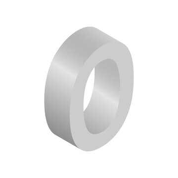 3D grey isometric letter o, PNG with transparent background
