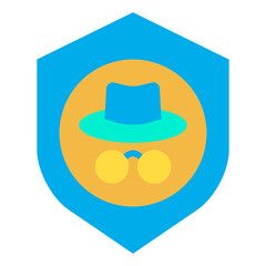 Wall Mural - Flat Shield Hacker icon