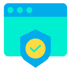 Wall Mural - Flat Browser Shield icon