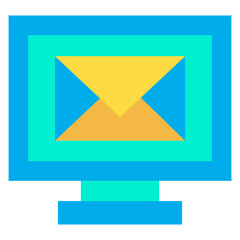 Sticker - Flat  Email Monitor icon